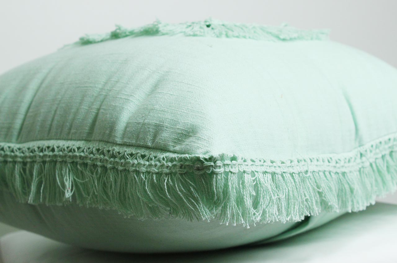 Squared Fringes Cushion Covers Set of 2 Pcs  (16*16 Inches)