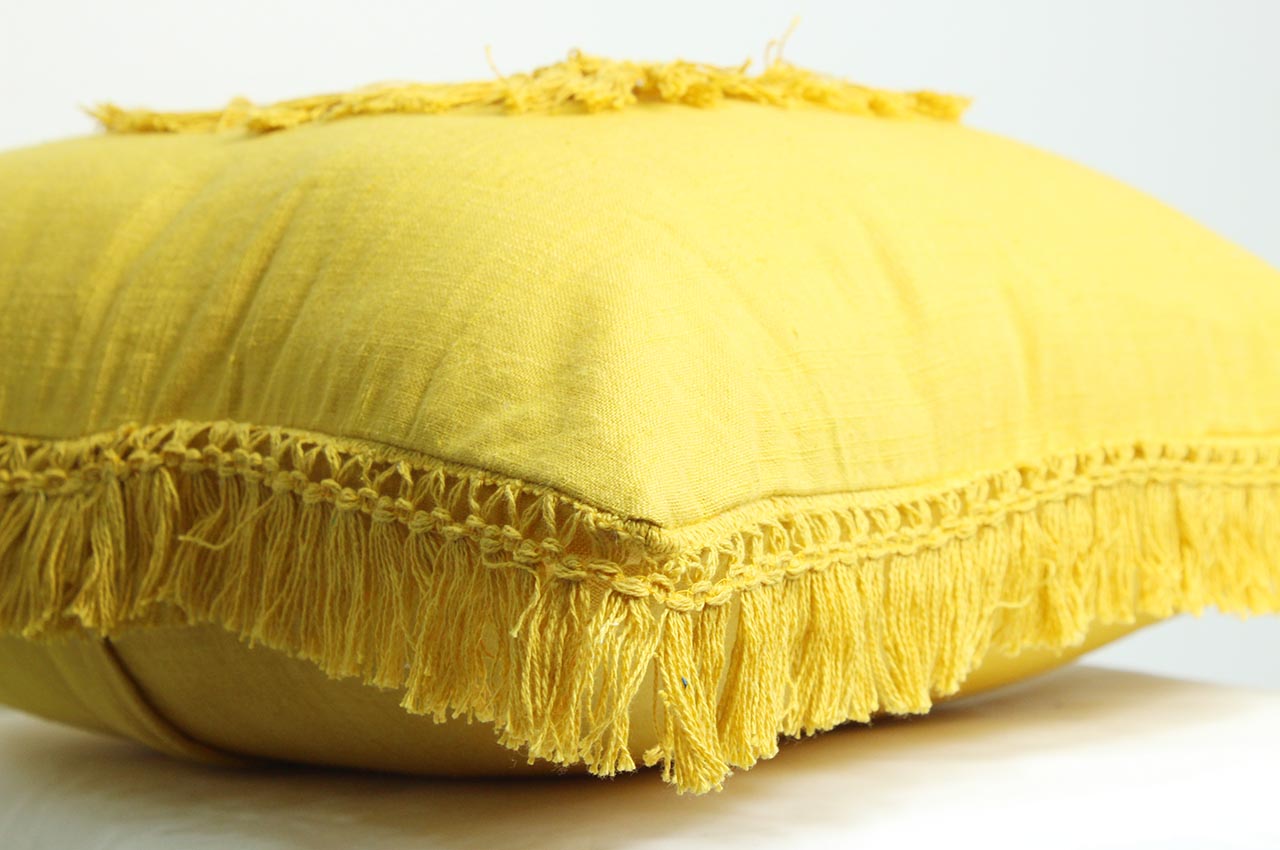 Squared Fringes Cushion Covers Set of 2 Pcs  (16*16 Inches)