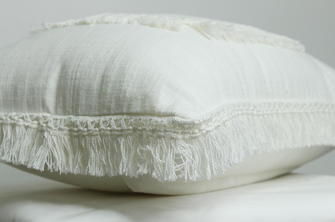 Squared Fringes Cushion Covers Set of 2 Pcs  (16*16 Inches)
